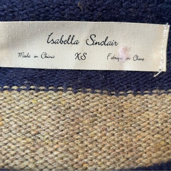 Anthropologie Isabelle Sinclair dress sweater striped wool blend sz XS - Picture 9 of 11